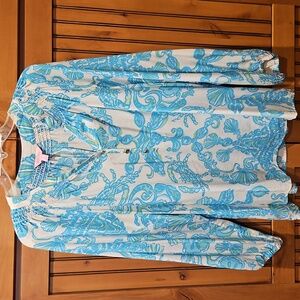 Lilly Pulitzer Blue and White Blouse